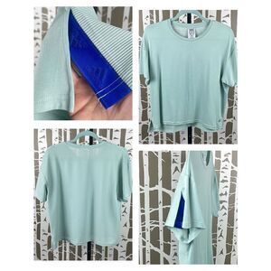 Adidas Split Sleeve Semi-Sheer Back T-Shirt sz S